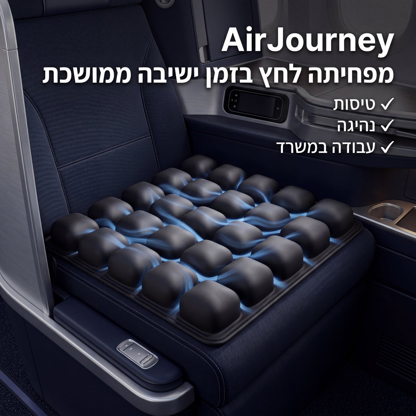 כרית האוויר הארגונומית AirJourney – לשבת שעות בלי שהגוף ישלם על זה